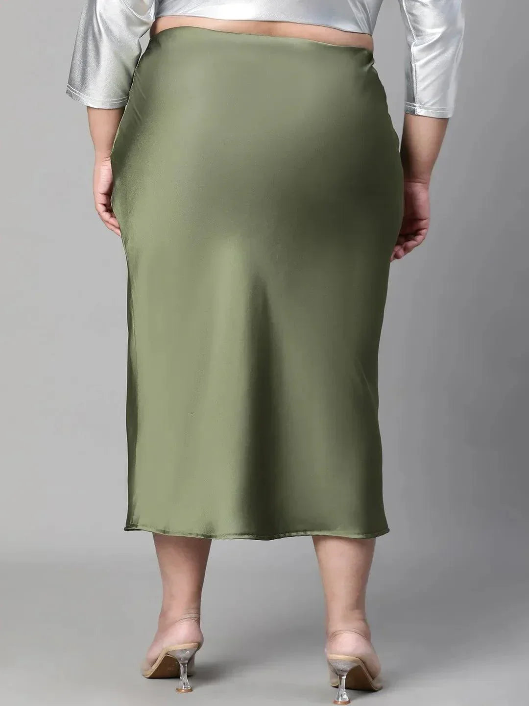 Plus Size Green Skirt
