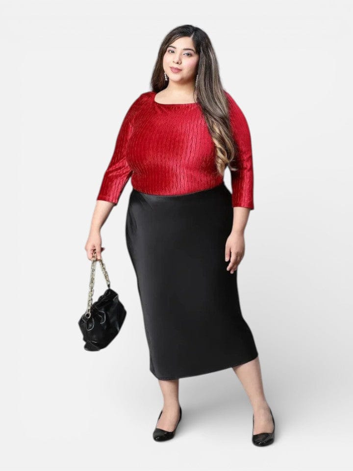 Plus Size Black Skirt
