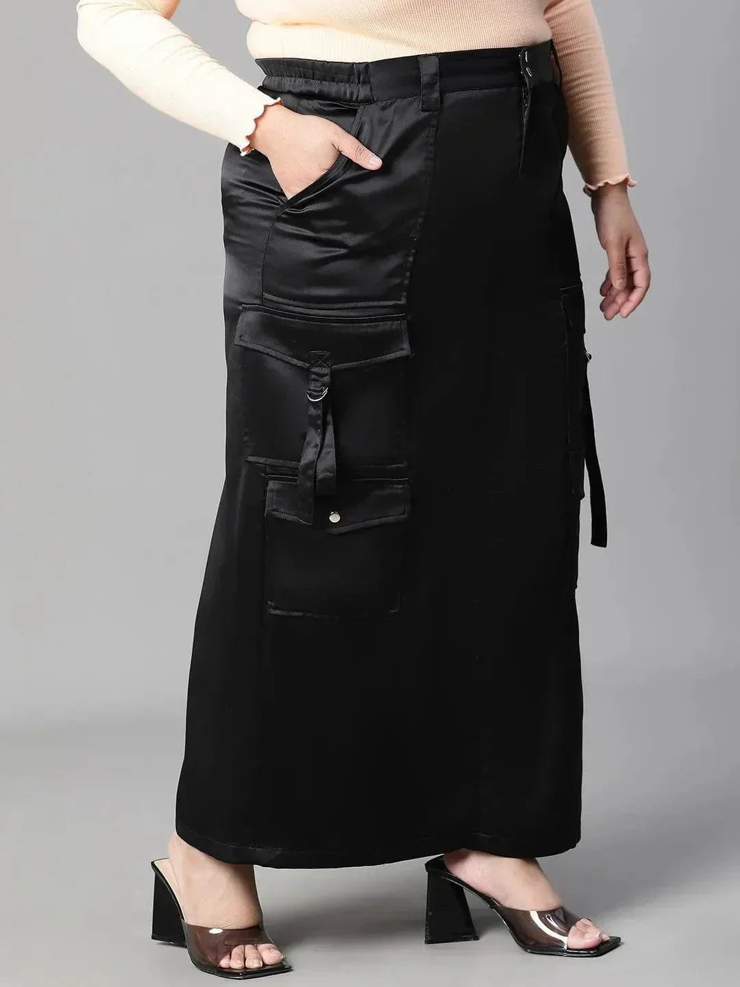 Plus Size Black Skirt