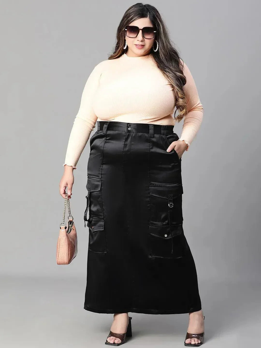 Plus Size Black Skirt