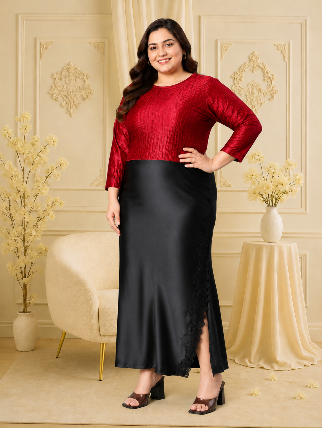 Plus Size Black Skirt