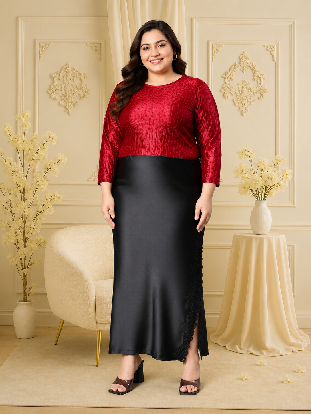 Plus Size Black Skirt
