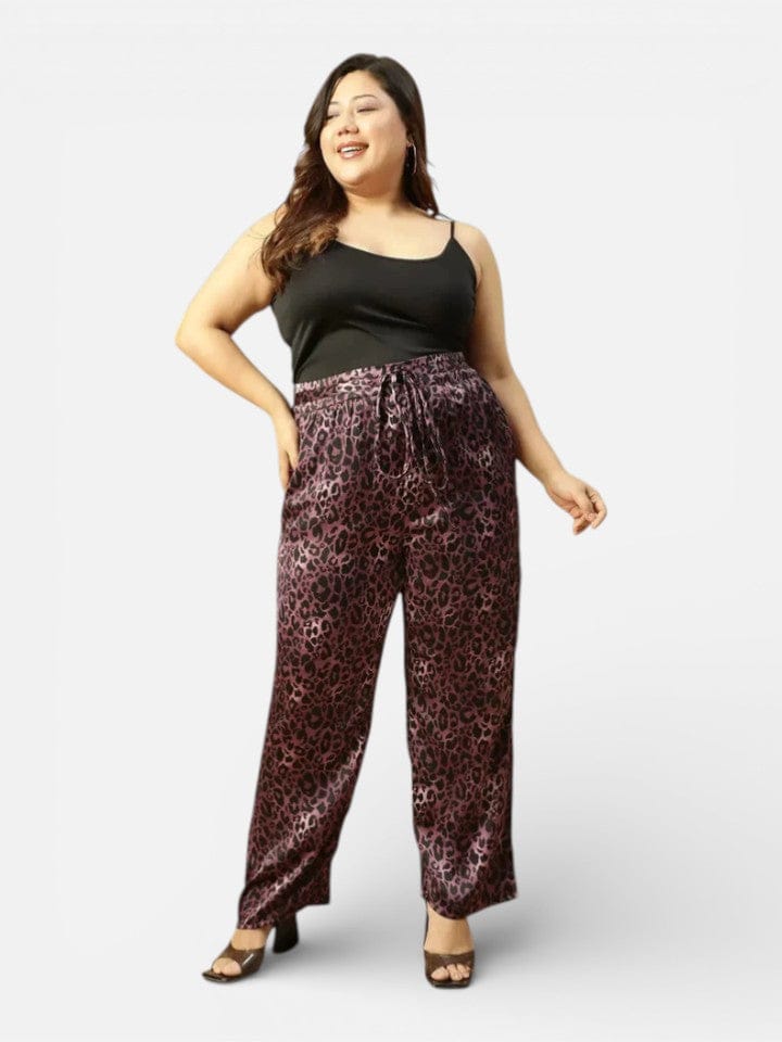 Plus Size Purple Animal Print Pant