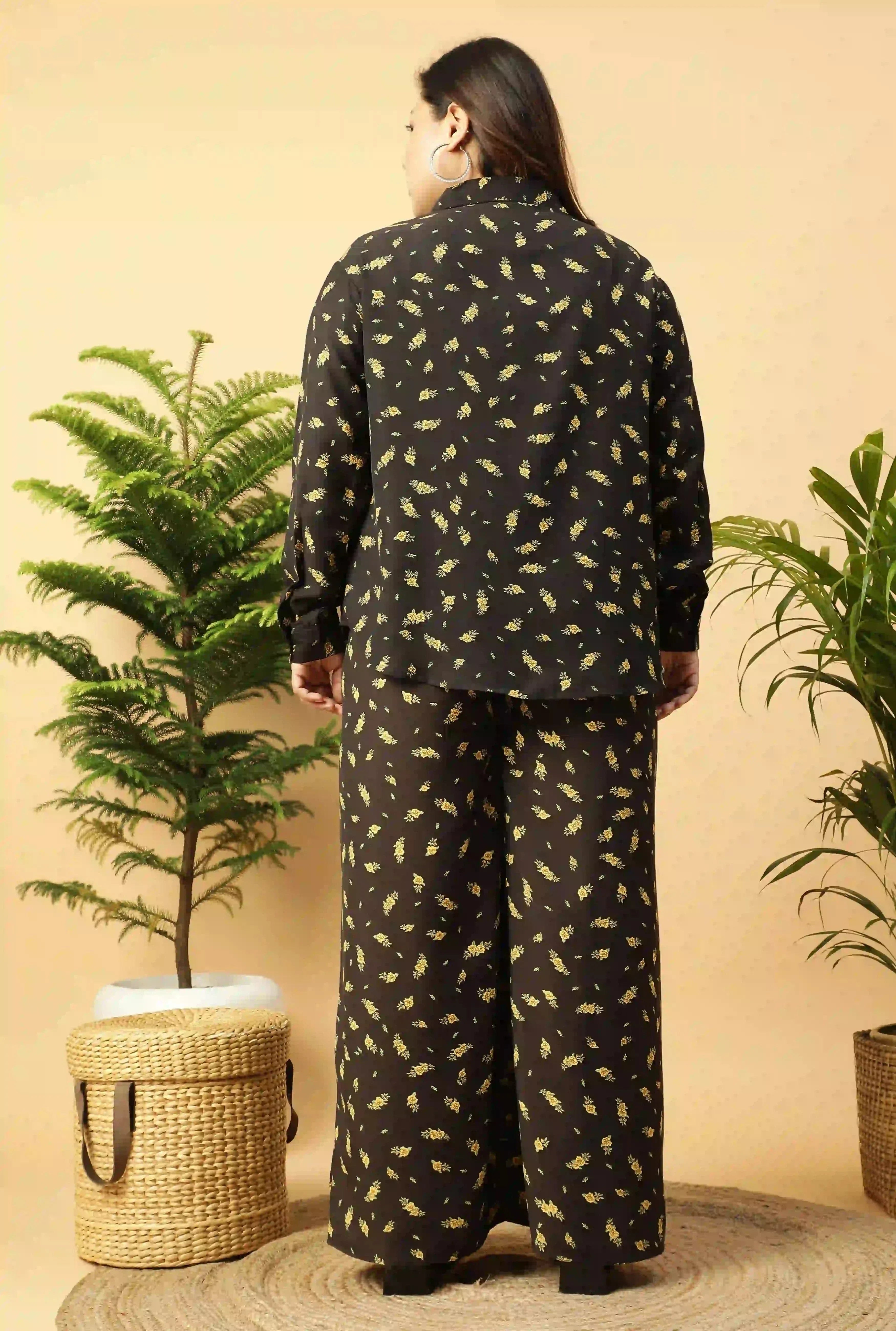 black-floral-printed-shirt-and-trouser-women-plus-size-co-ord-set