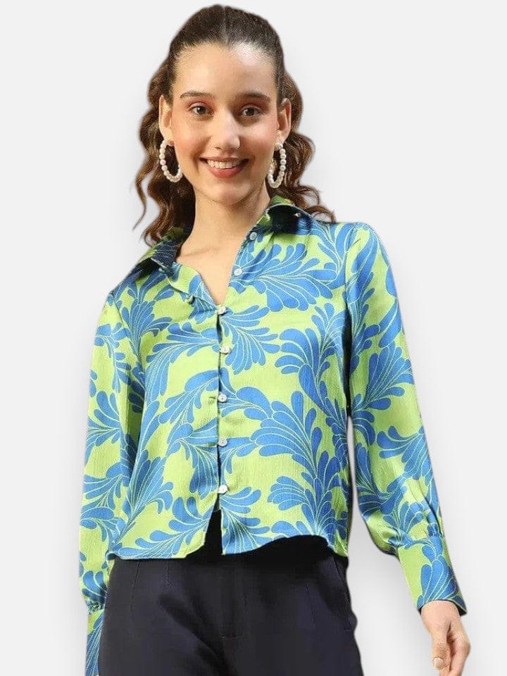 Green Floral Print Shirt