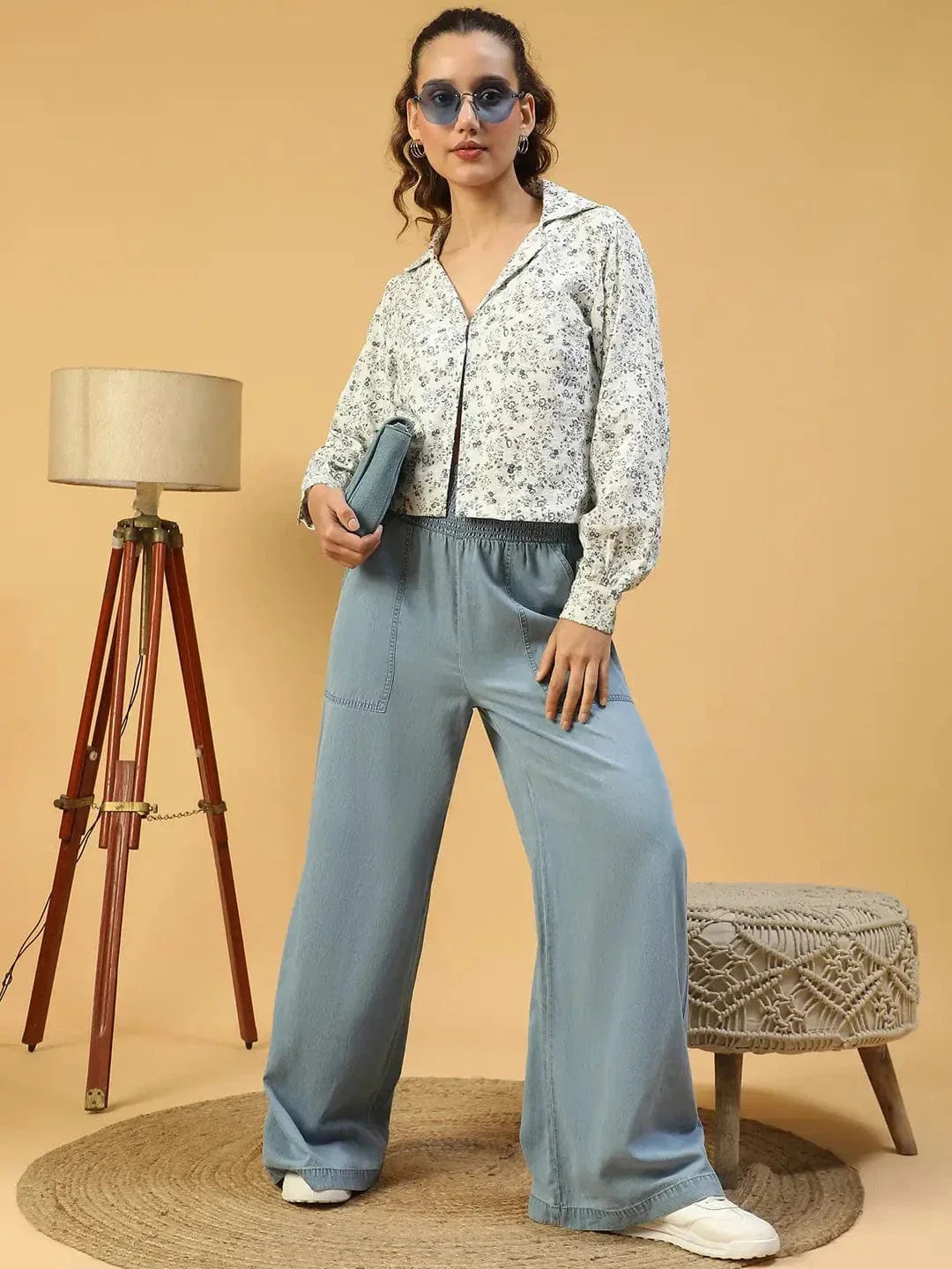 White Cotton Crop Shirt