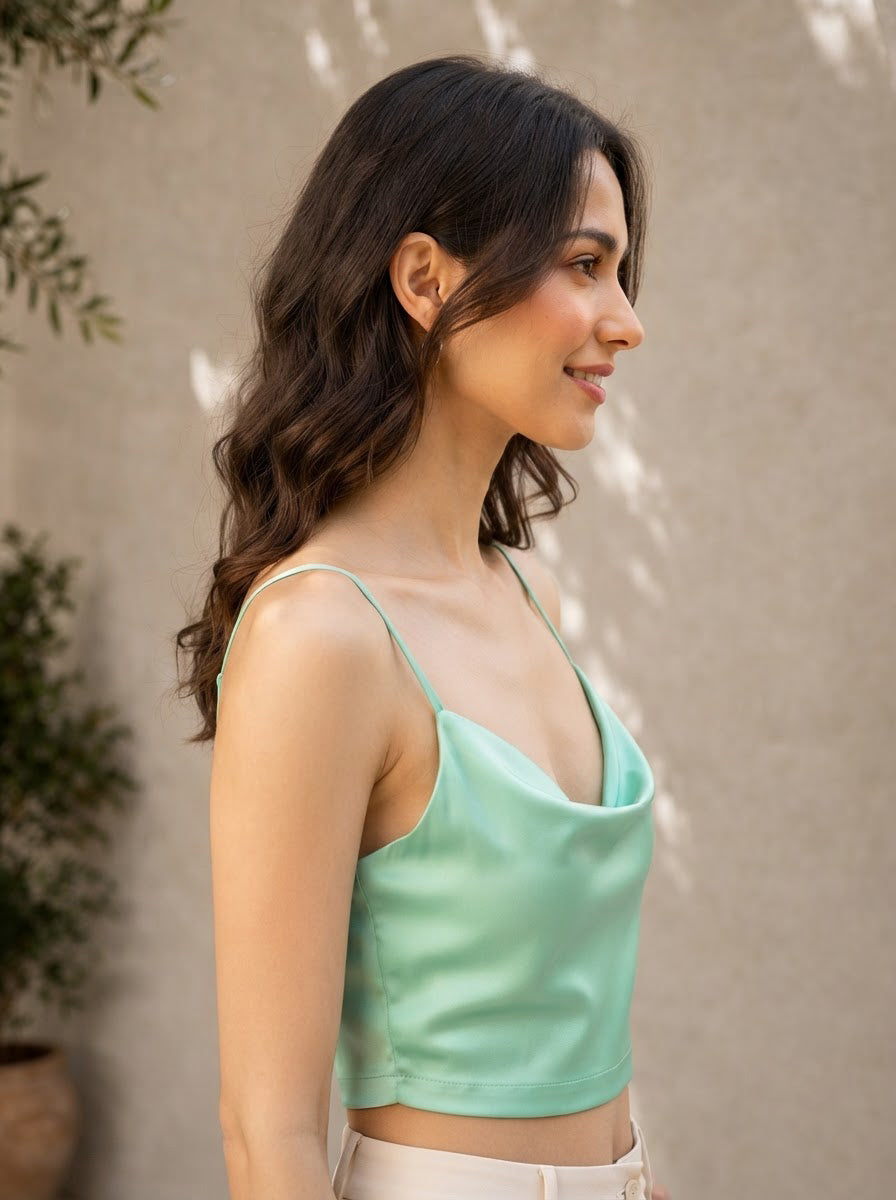 Green Crop Top