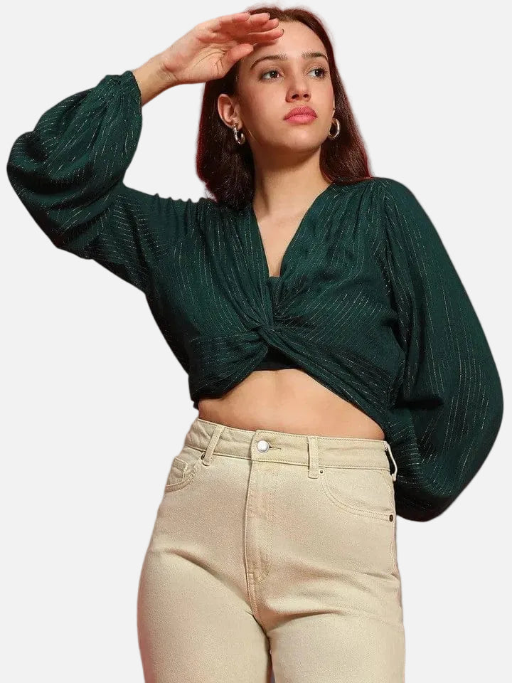 Green Crop Top