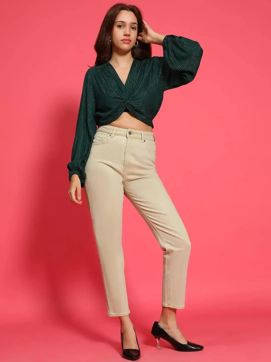 Green Crop Top