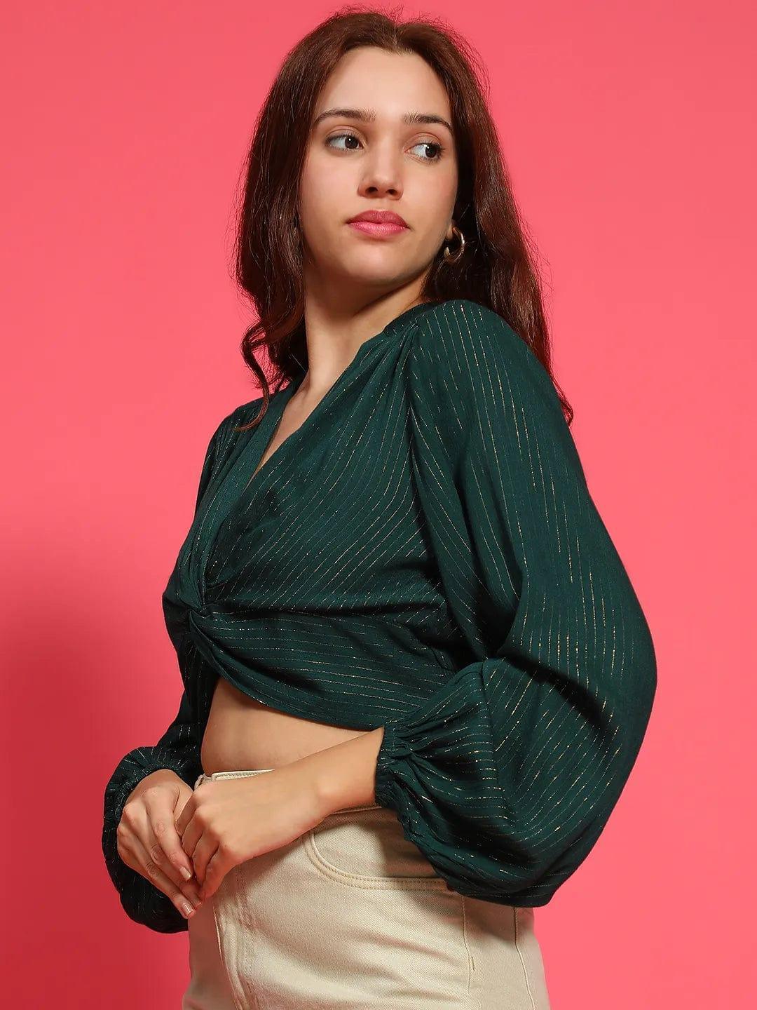 Green Crop Top