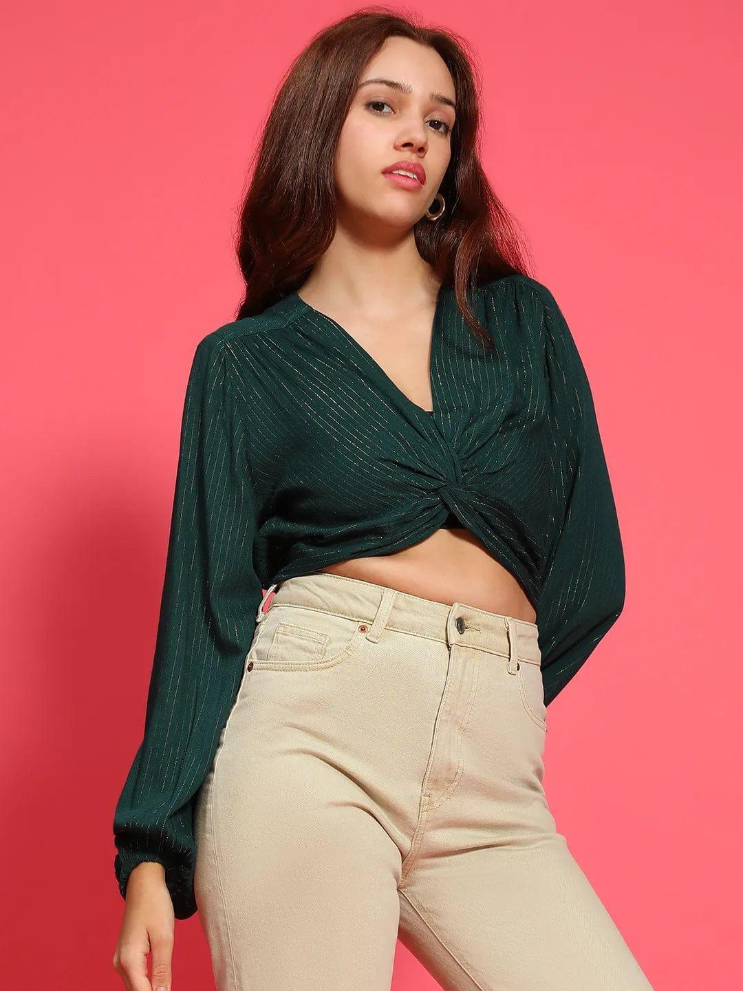 Green Crop Top