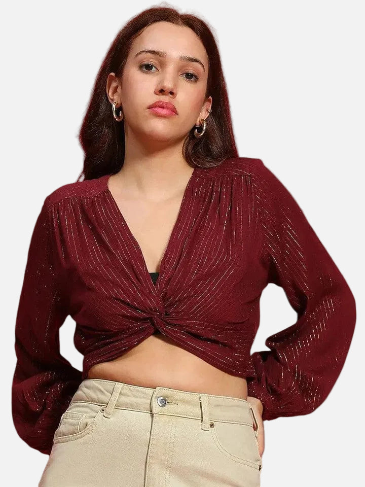 Maroon Crop Top