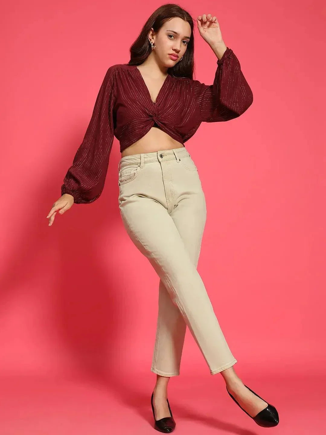 Maroon Crop Top