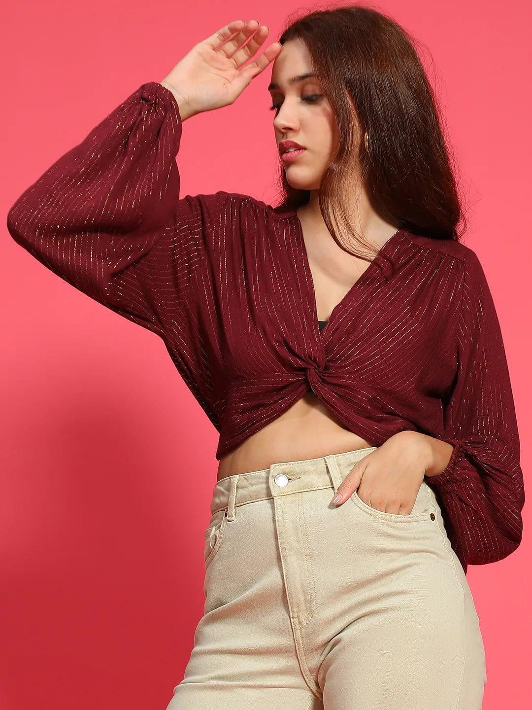 Maroon Crop Top