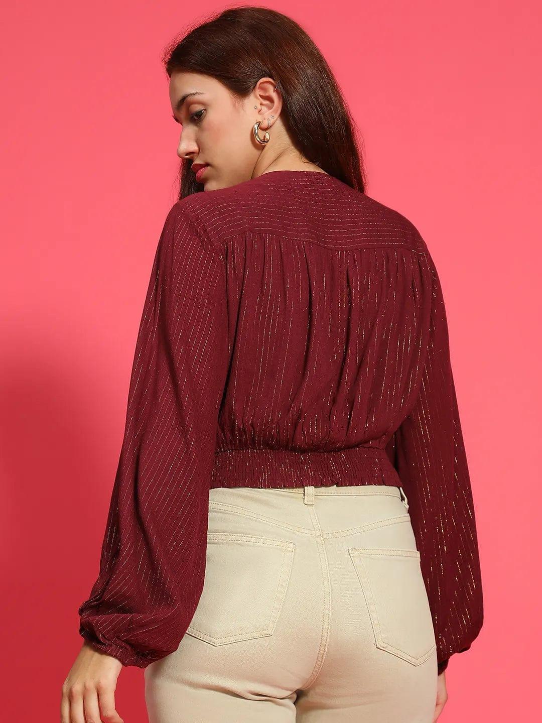 Maroon Crop Top