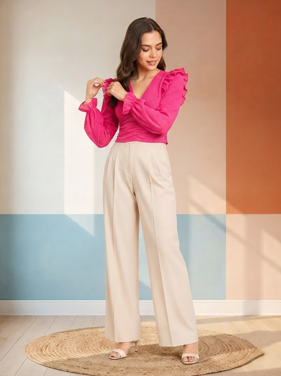 Women Pink Crop Top
