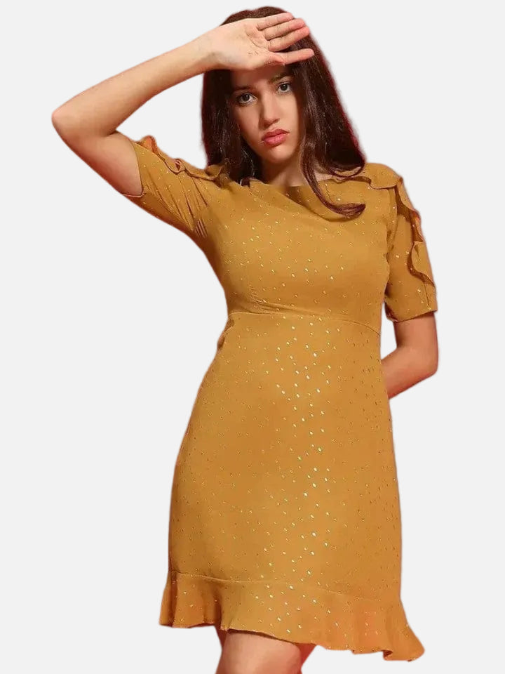 Mustard Sparkle Print Dress