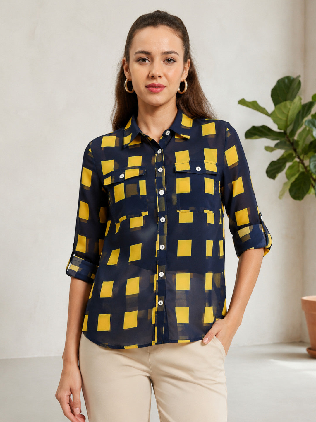 Blue Printed Shirt