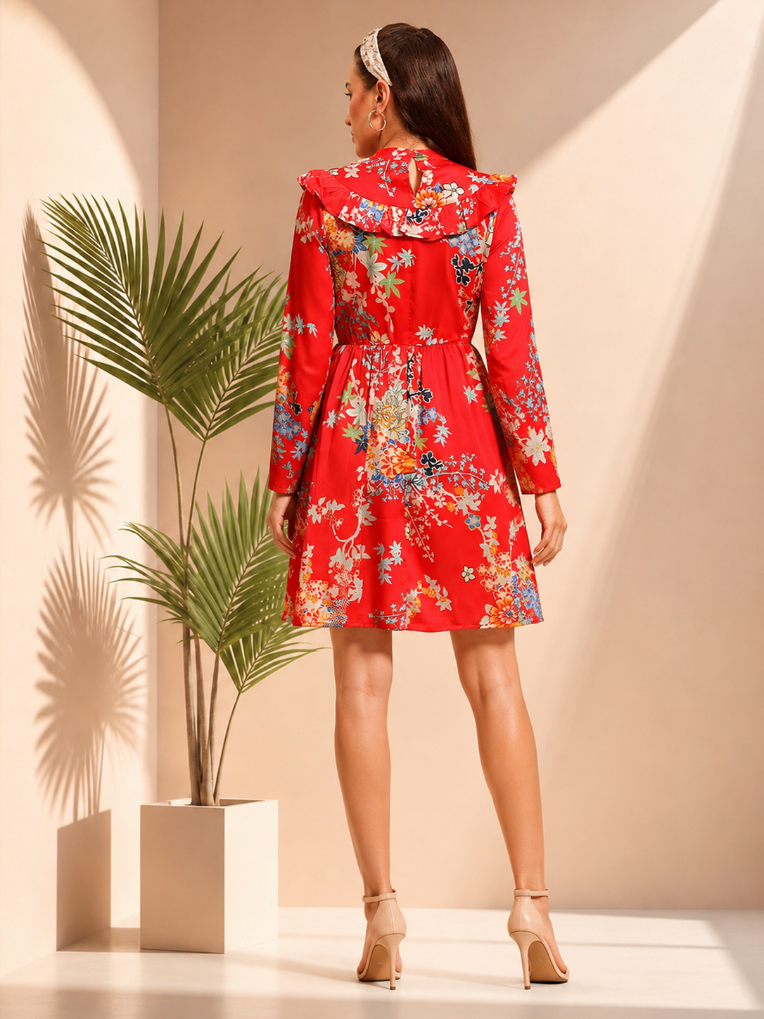 Red Floral Print Dress