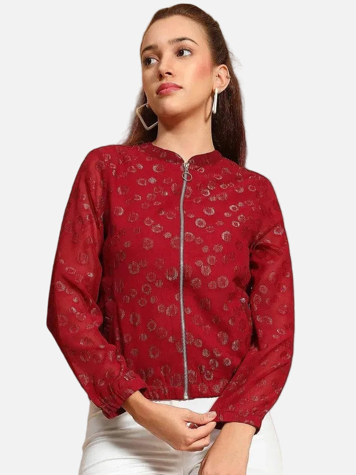 Women Maroon Jacket