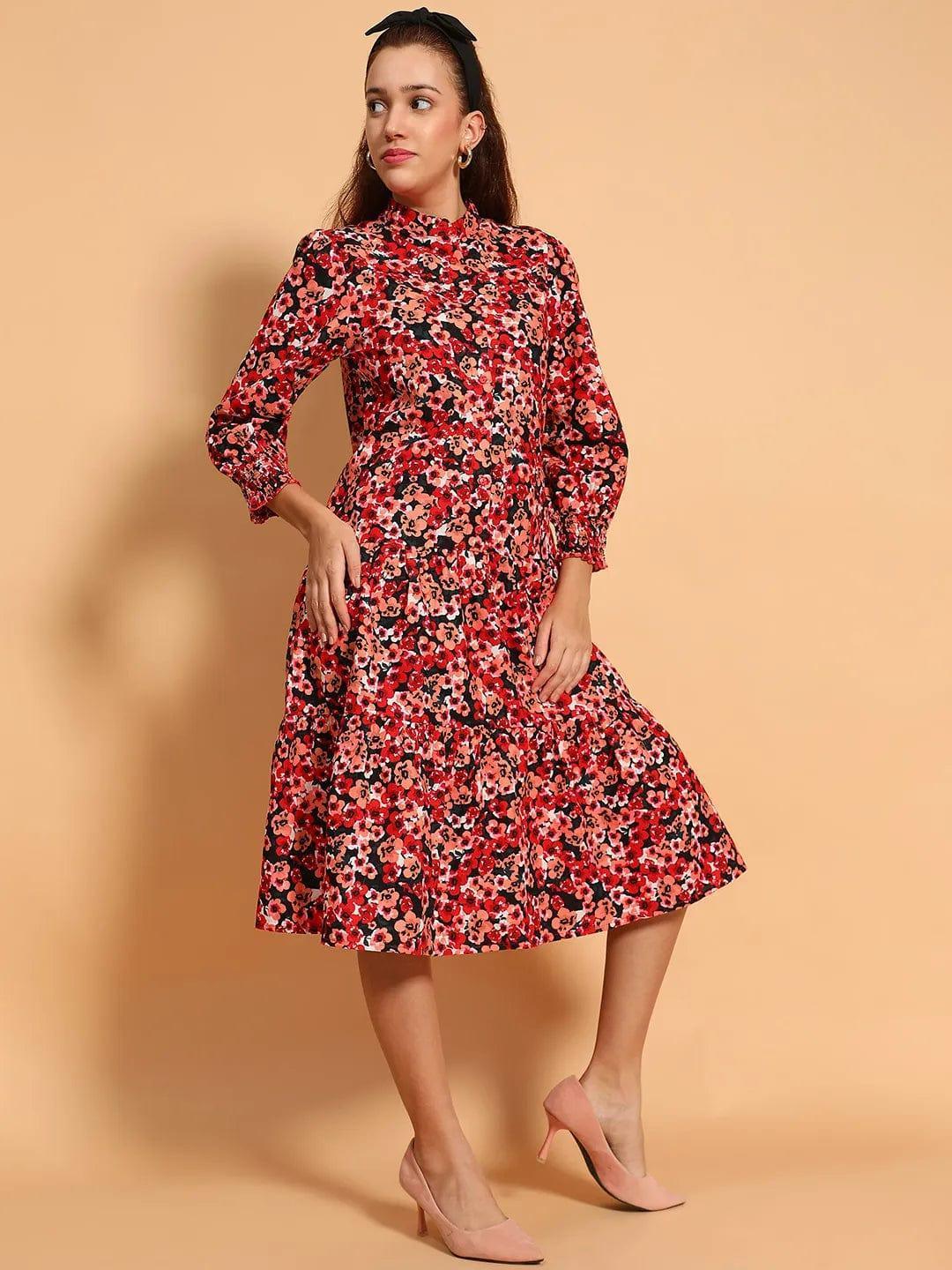 Multicolor Floral Cotton Dress
