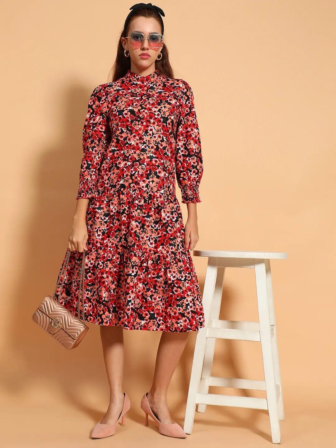 Multicolor Floral Cotton Dress
