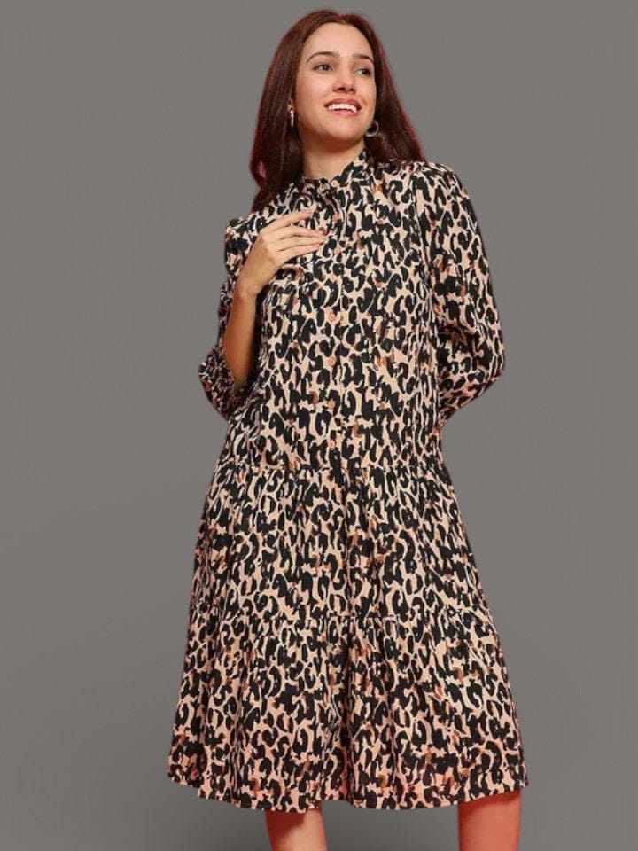 women-cotton-shirt-dress-animal-print