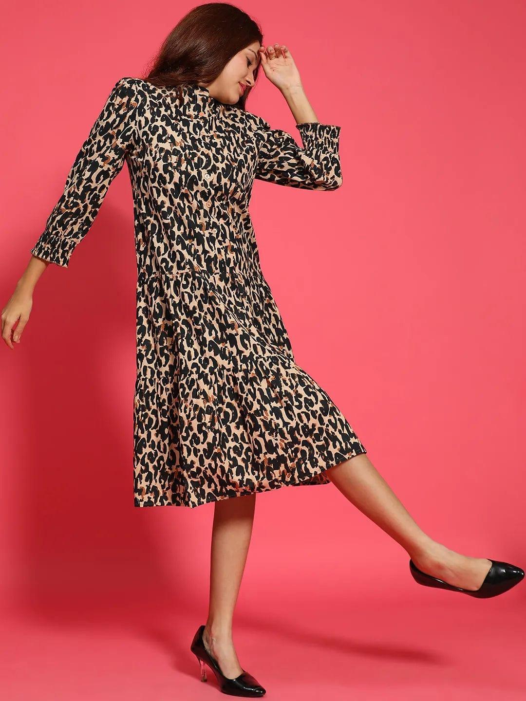 women-cotton-shirt-dress-animal-print