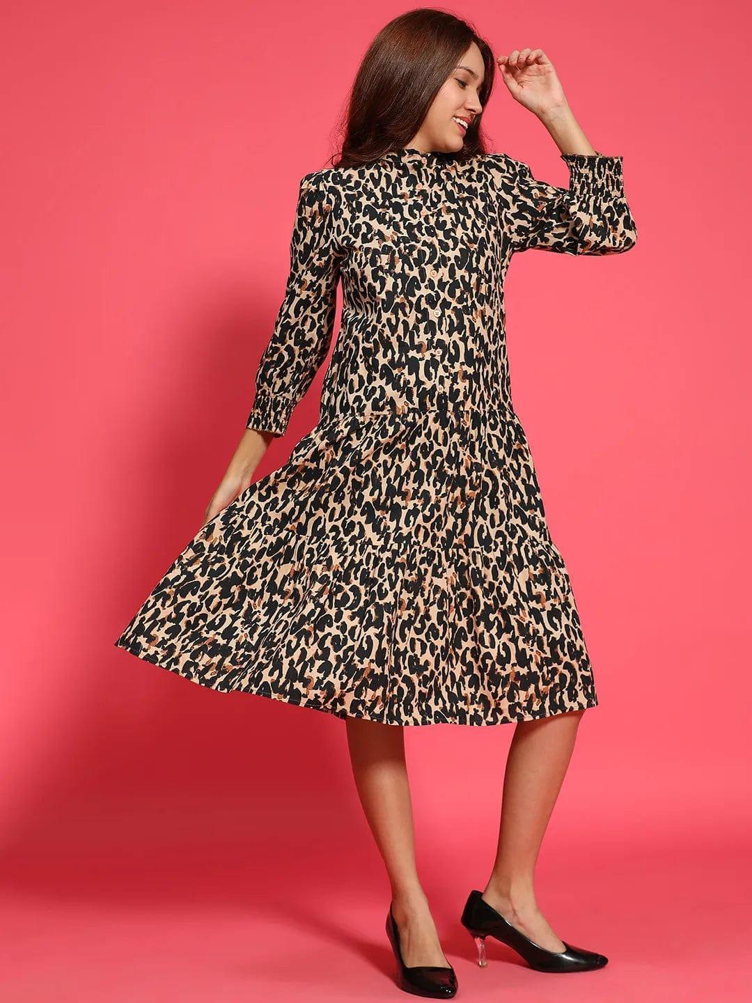 women-cotton-shirt-dress-animal-print