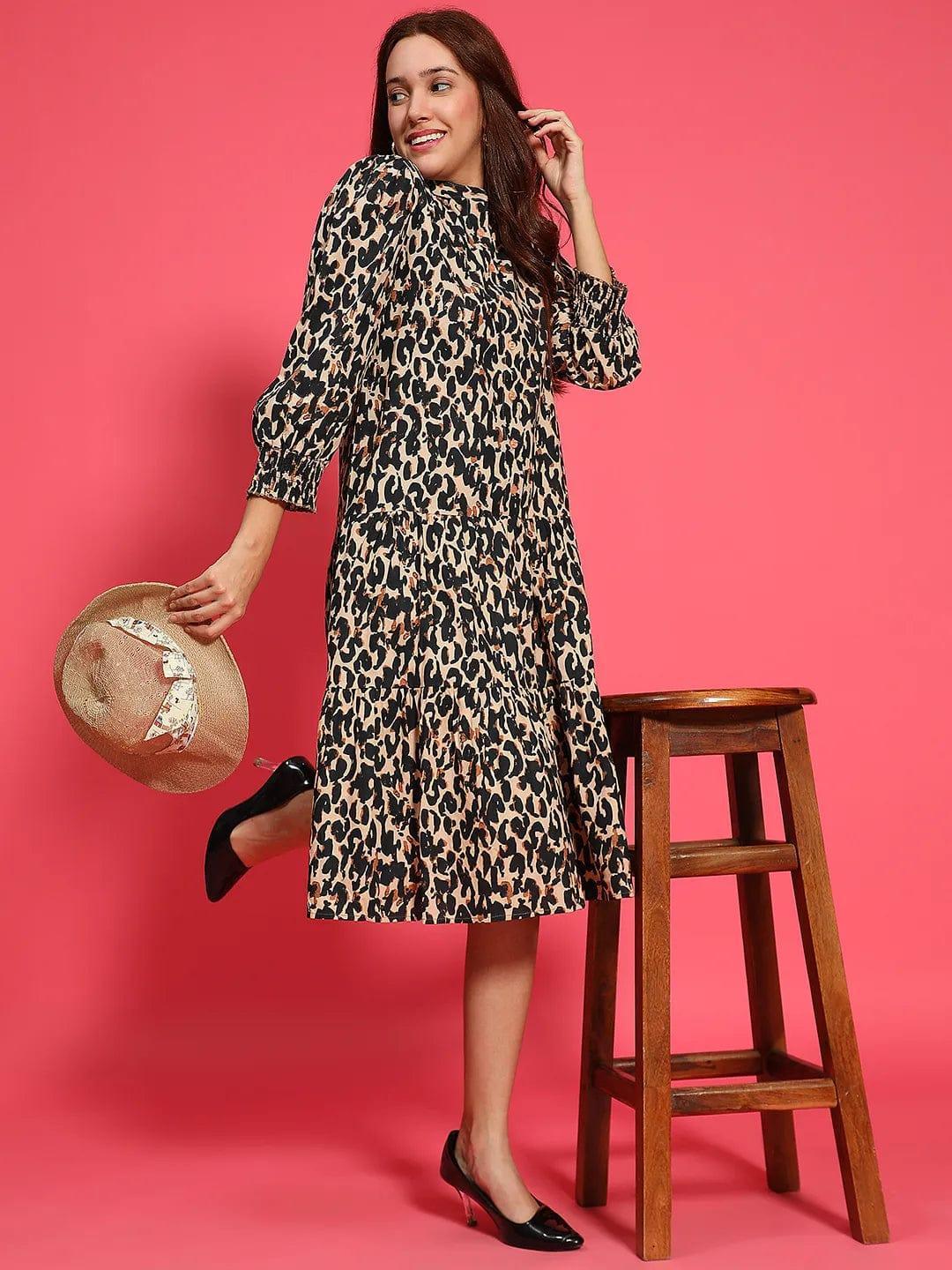 women-cotton-shirt-dress-animal-print