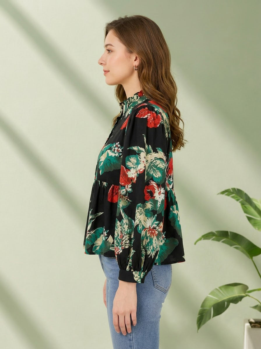 Multicolor Floral Cotton Top