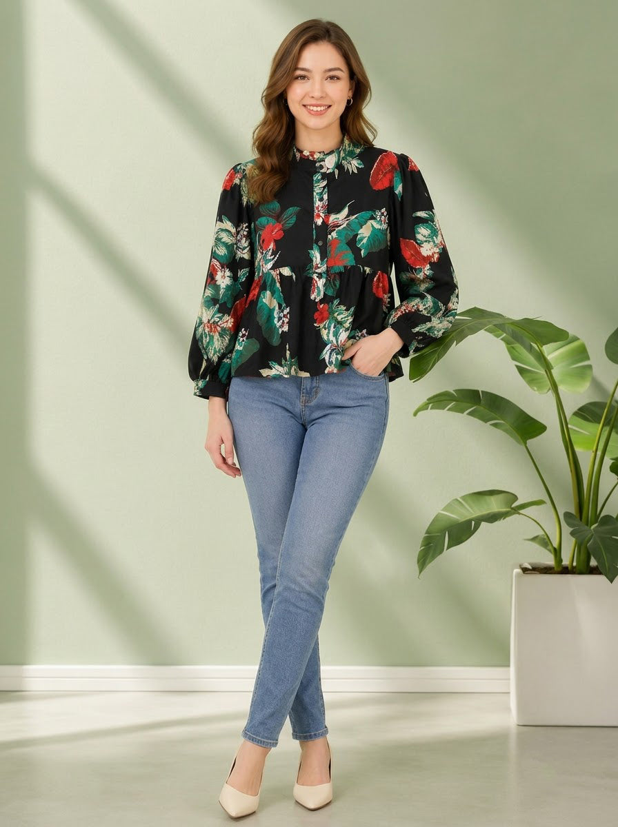 Multicolor Floral Cotton Top