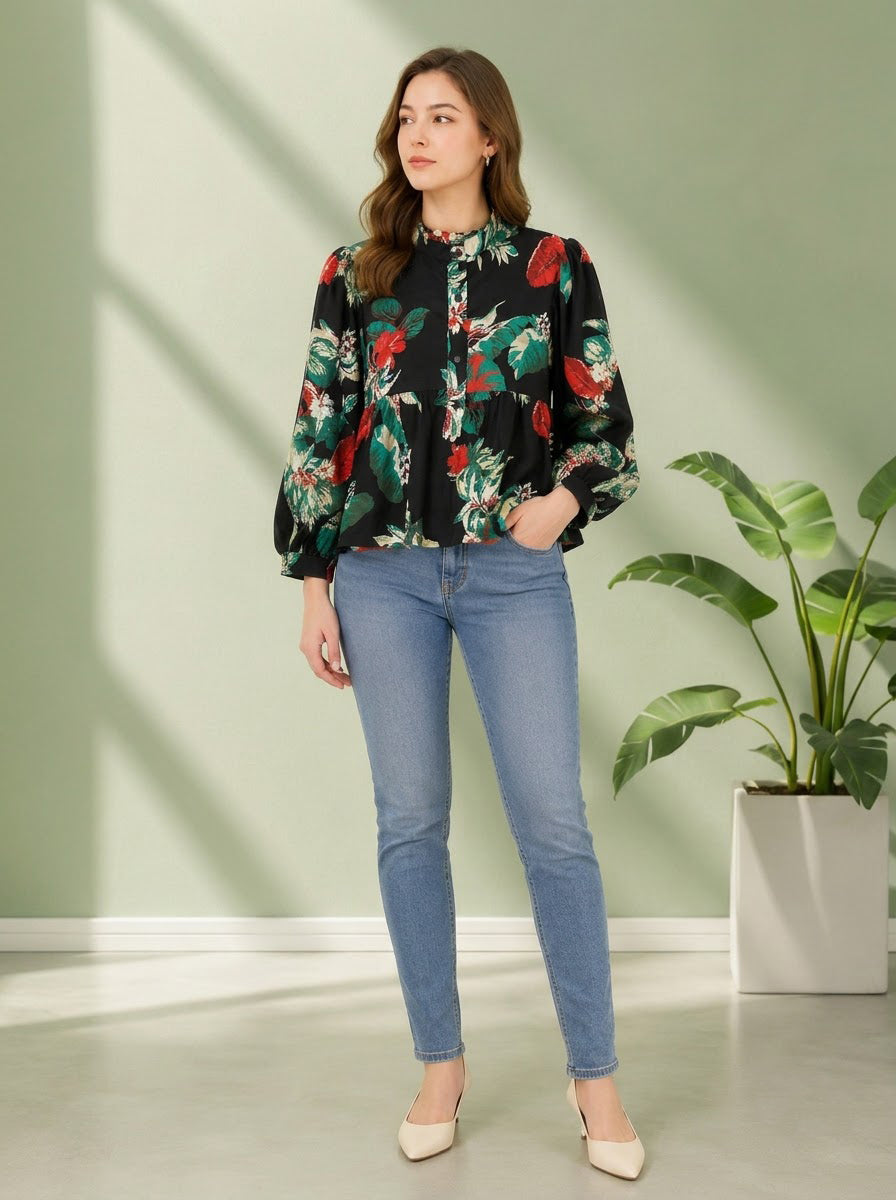 Multicolor Floral Cotton Top
