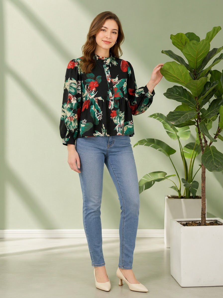 Multicolor Floral Cotton Top