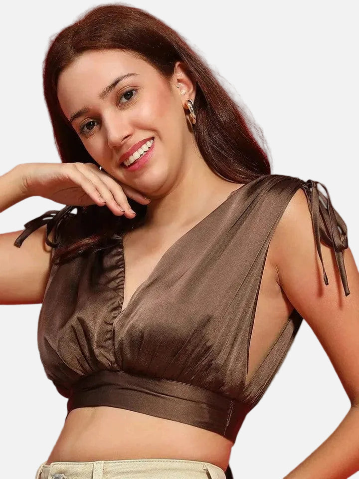 Women Brown Crop Top