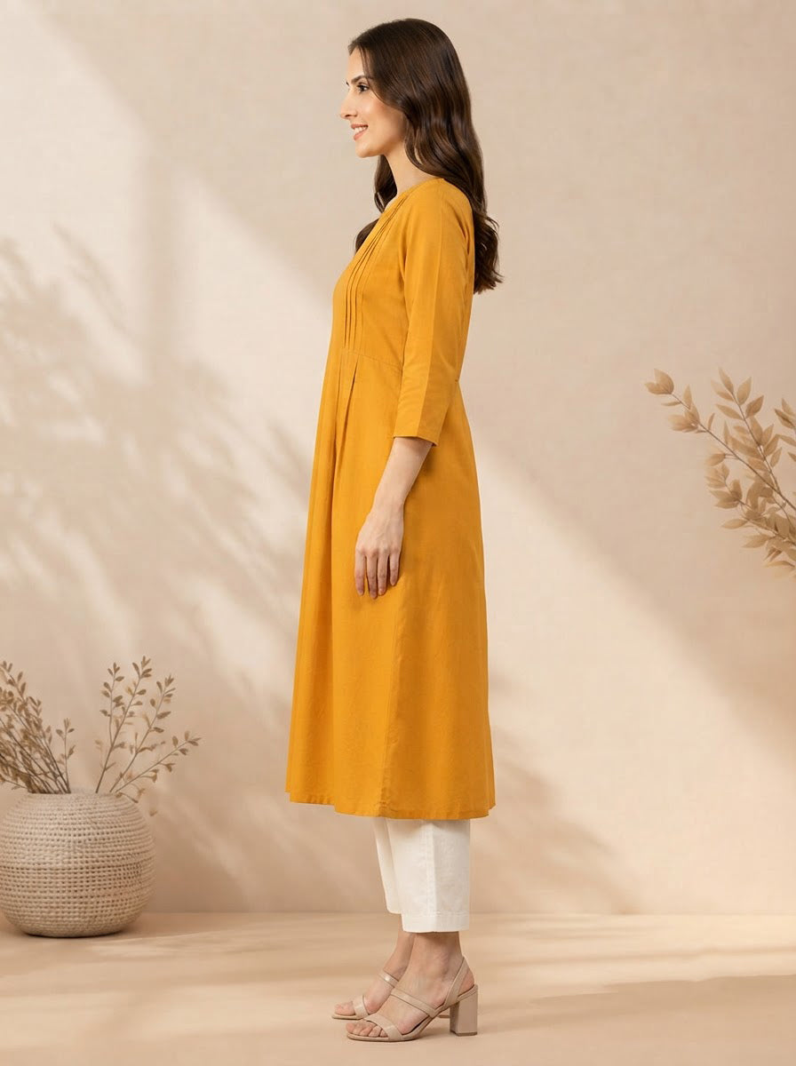 Yellow Cotton Linen Tunic