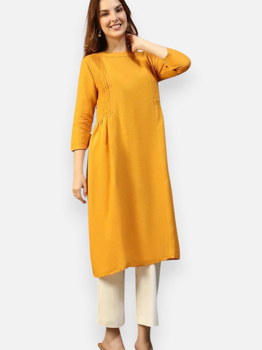 Yellow Cotton Linen Tunic