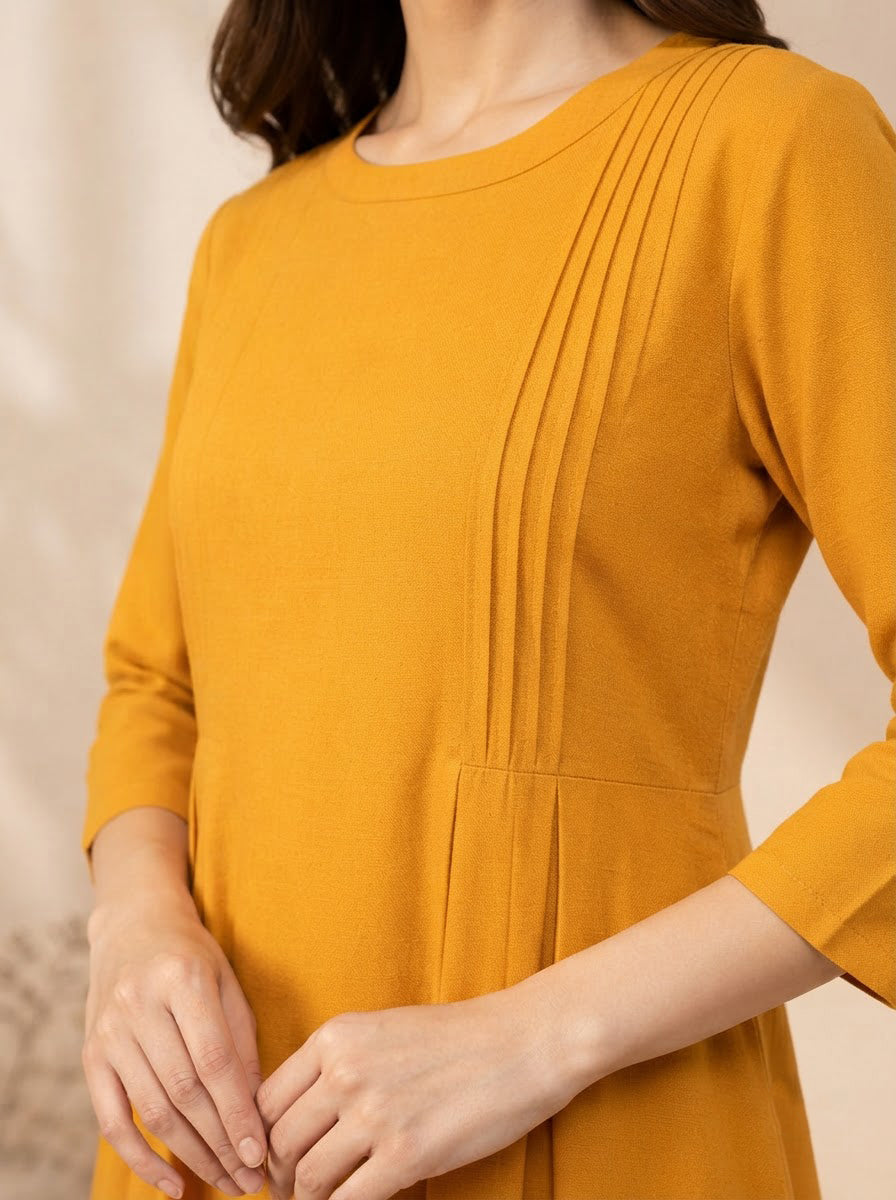 Yellow Cotton Linen Tunic