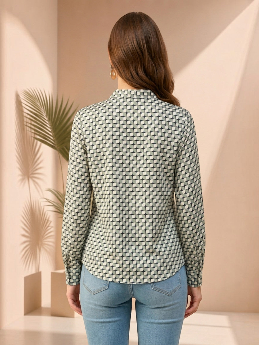 Green Check Top