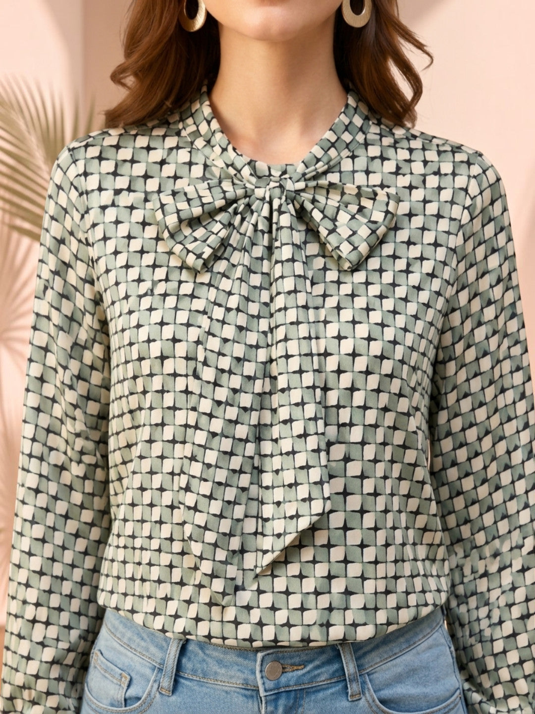 Green Check Top