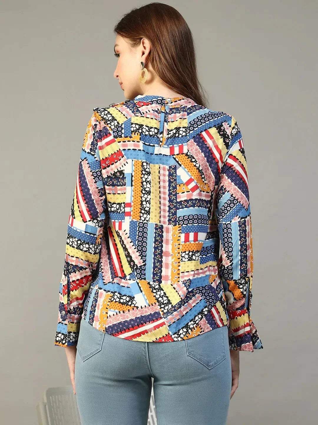 Multicolor Abstract Print Top