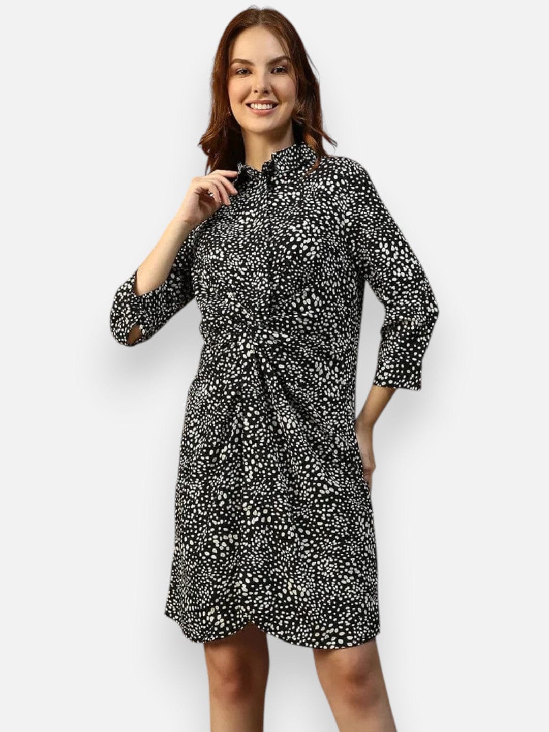 Black Floral Print Dress