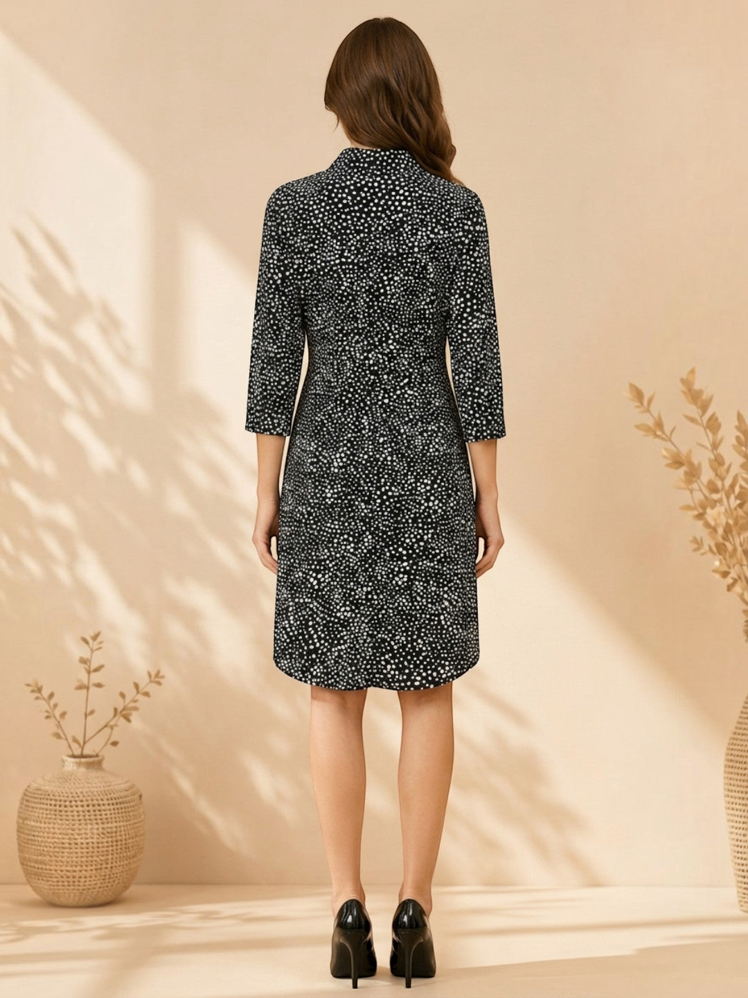 Black Floral Print Dress