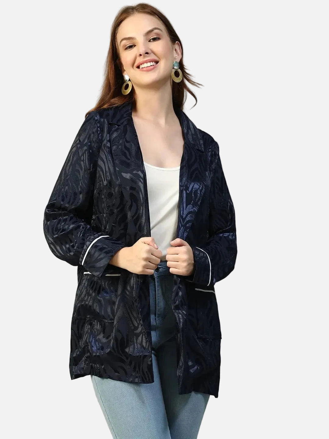 Navy Blue Women Blazer