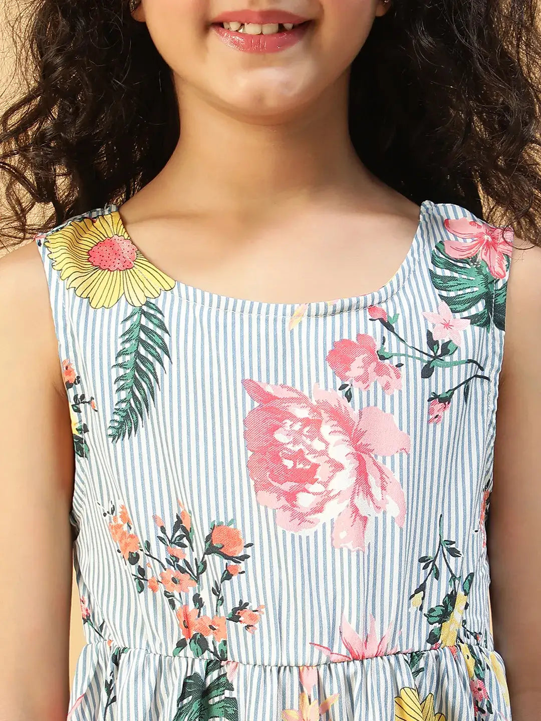 Kid Girl Blue Floral Dress