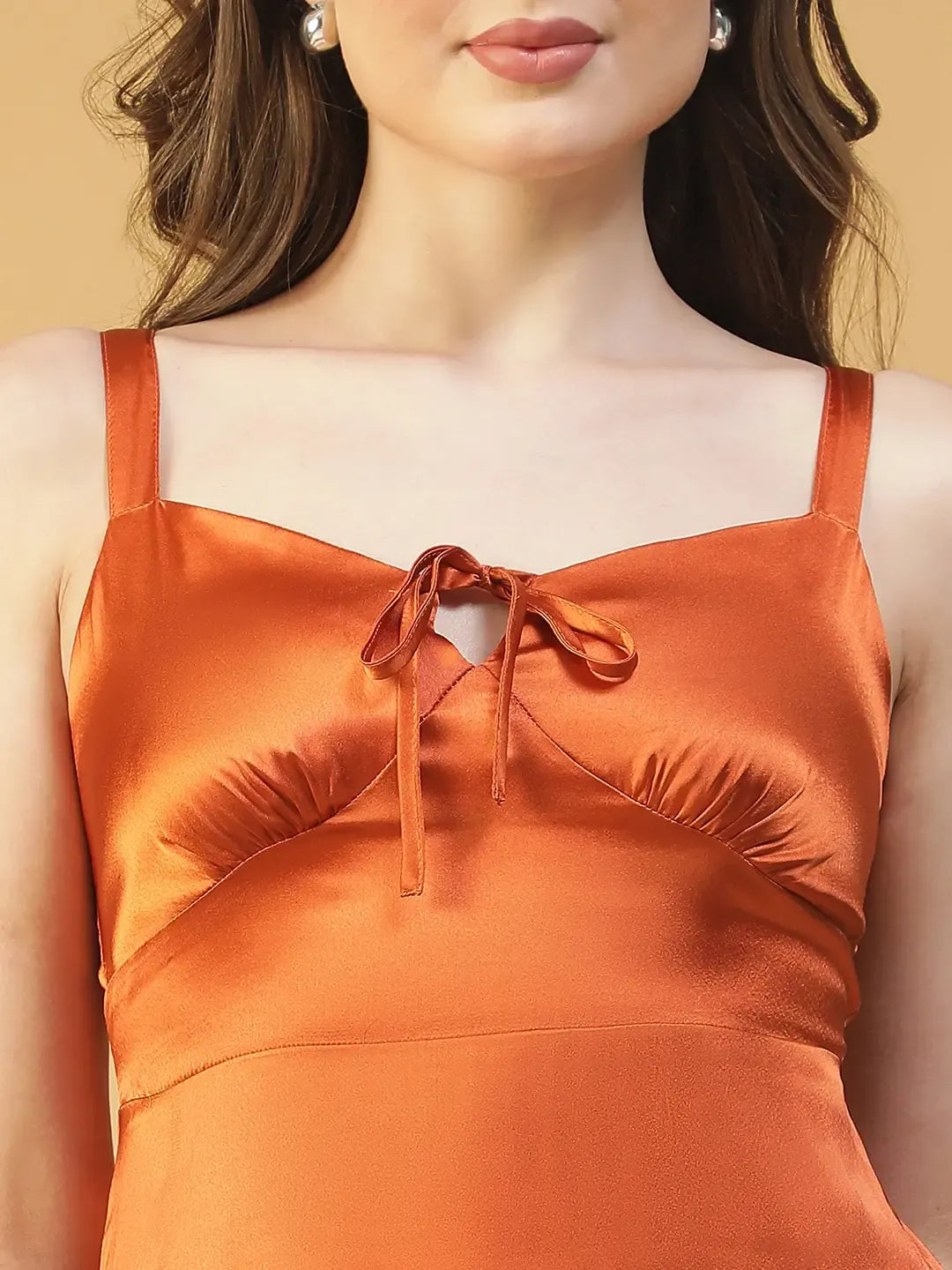 Women Brown Midi Dress