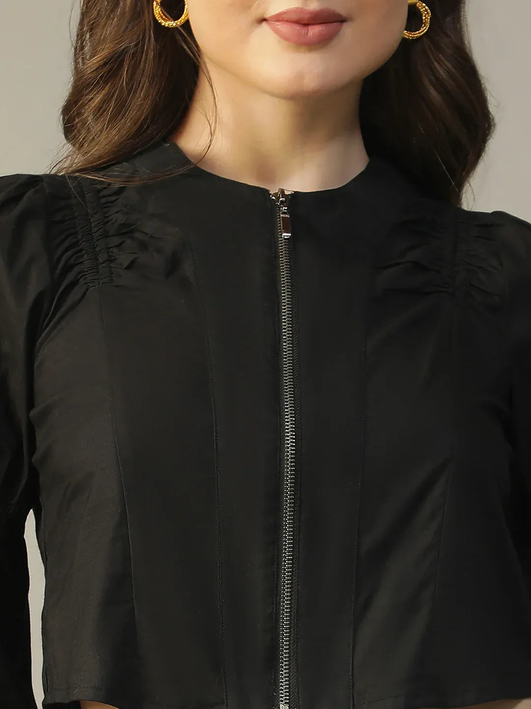 Black Cotton Crop Top