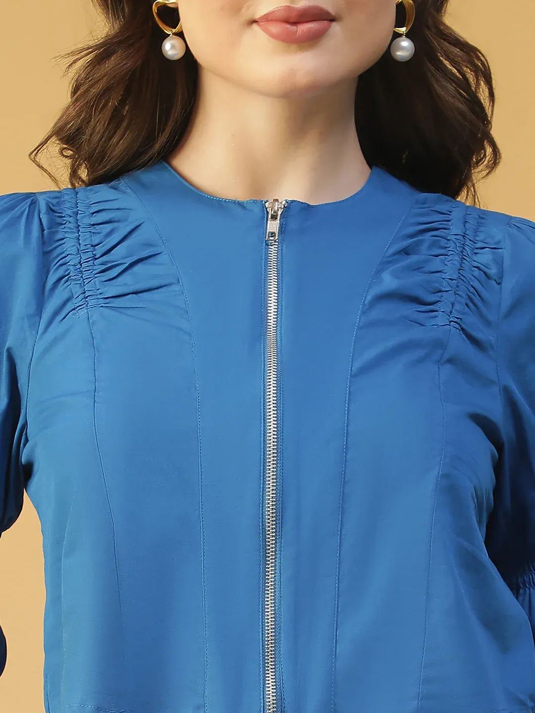 Blue Cotton Crop Top