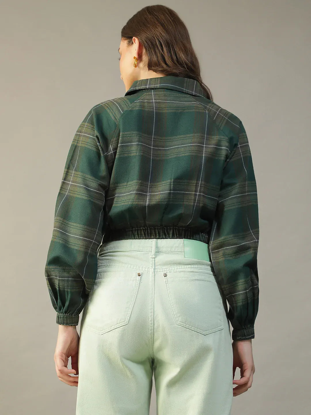 Women's Green Check Cotton Shirt