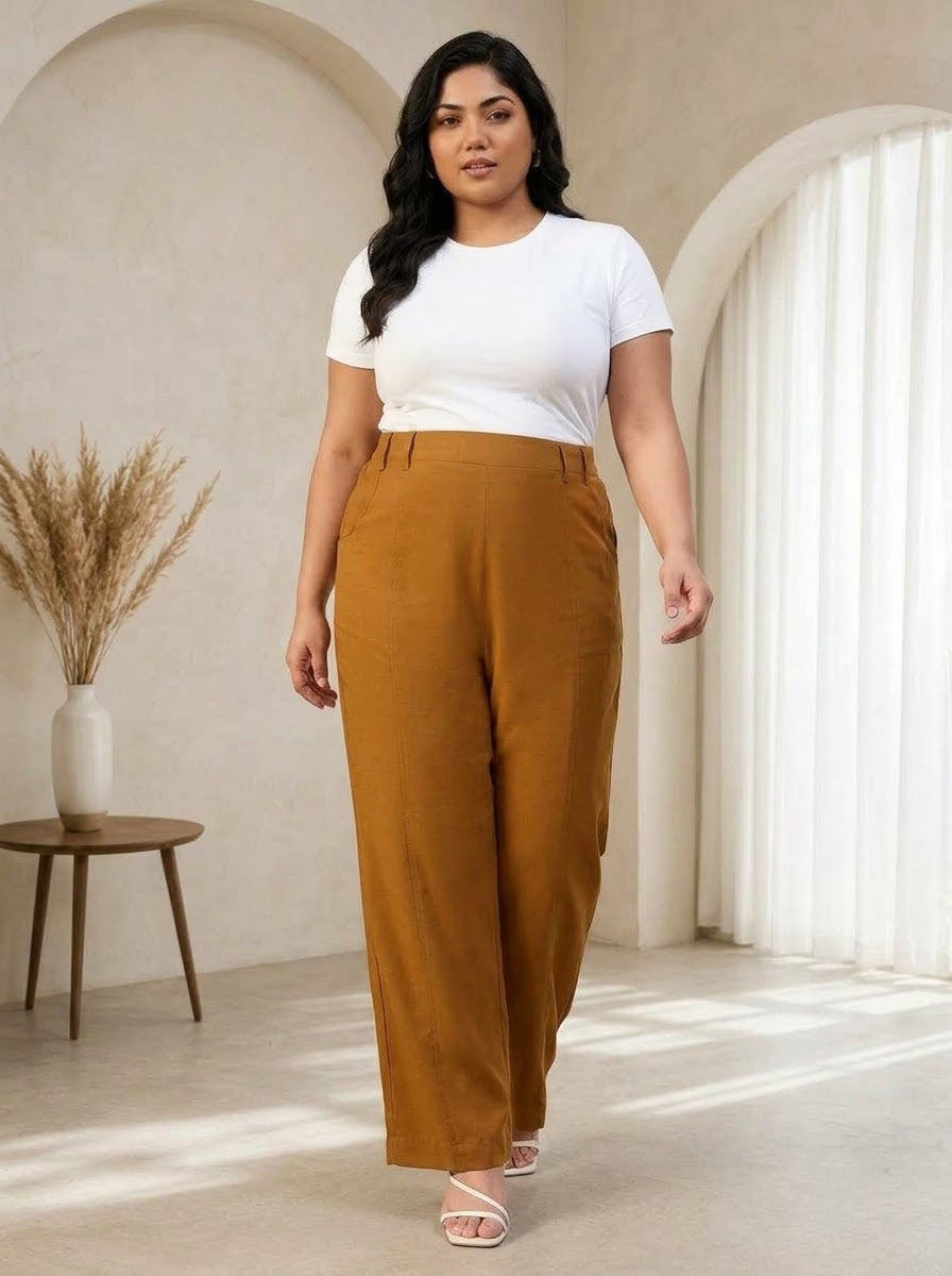 Plus Size Mustard Pant